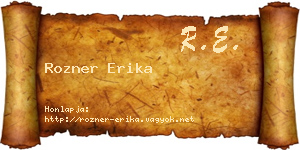 Rozner Erika névjegykártya